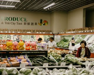 shoppers peruse groceries at fubonn