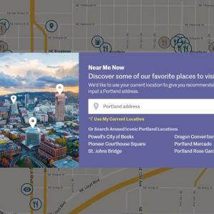 screenshot of Near Me Now map interface on a web browser