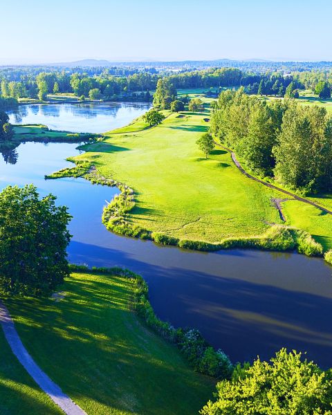 aerial view of golf course
