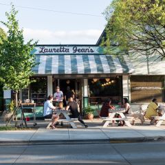 outside view of a restaurant with seating