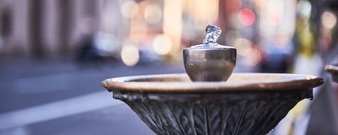 Photograph of a \"Benson Bubbler\" water fountain