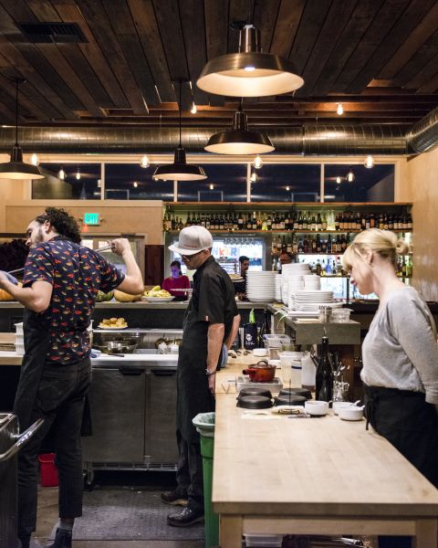 Wood-fired seasonal pizzas being prepared at Tastebud.
